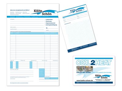 Kälte Schön, Kältetechnik, Rechnungsbogen, Blocks und Mousepad
